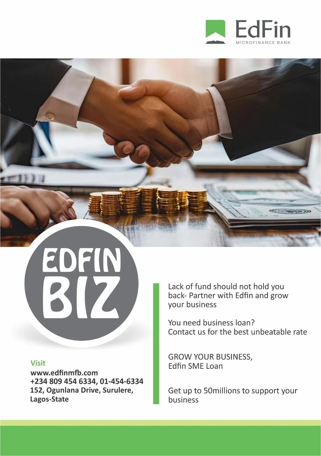 EdFin business loan financing information